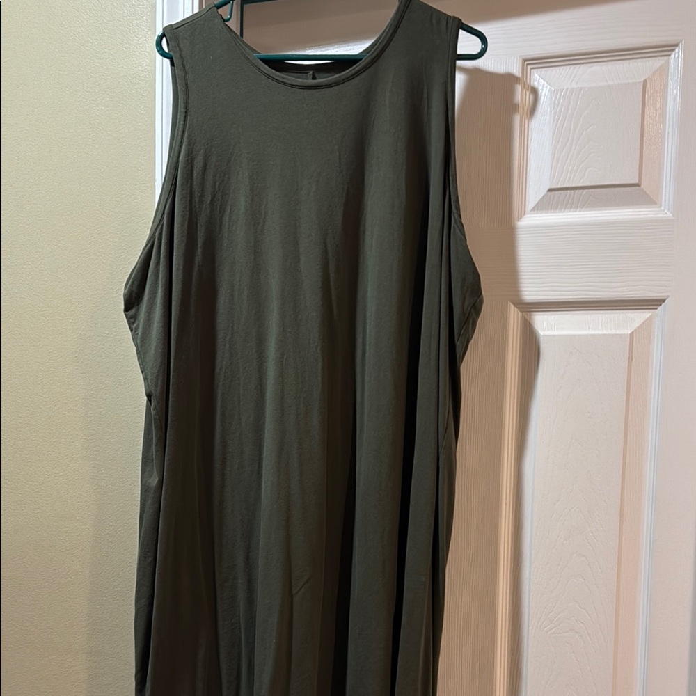 Cai High Neck Olive Green tank Dress